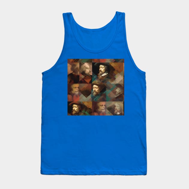 Rembrandt Paintings Mashup Tank Top by Grassroots Green